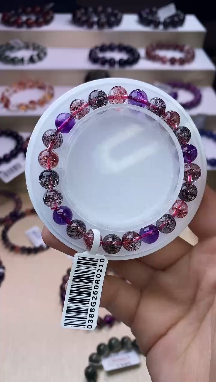【闪购商品】水晶手链未镶嵌黑加仑超七8m+