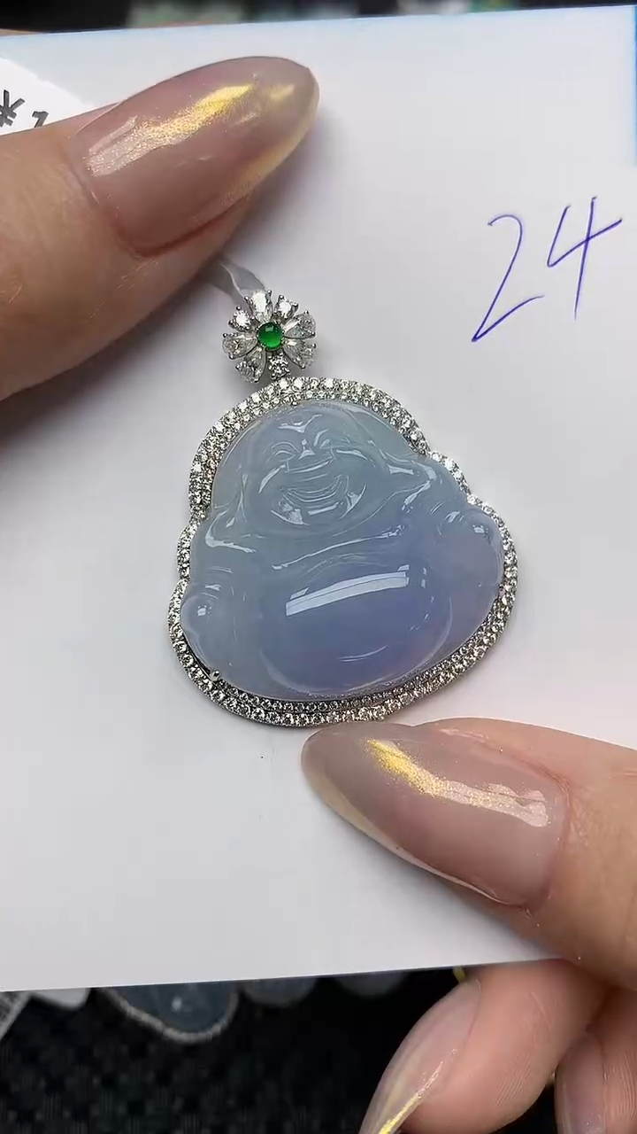 【闪购商品】翡翠颈饰18K金镶嵌 天然翡翠A货，