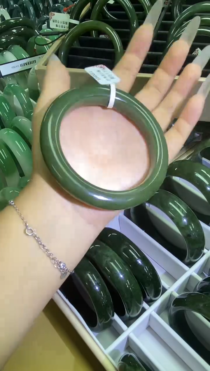 和田玉手镯未镶嵌沙枣青多样性拍一发一60