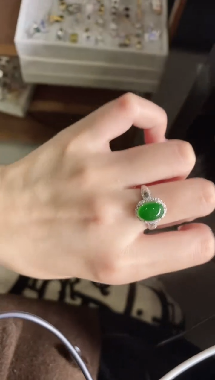 【闪购商品】翡翠戒指银S925镶嵌51511