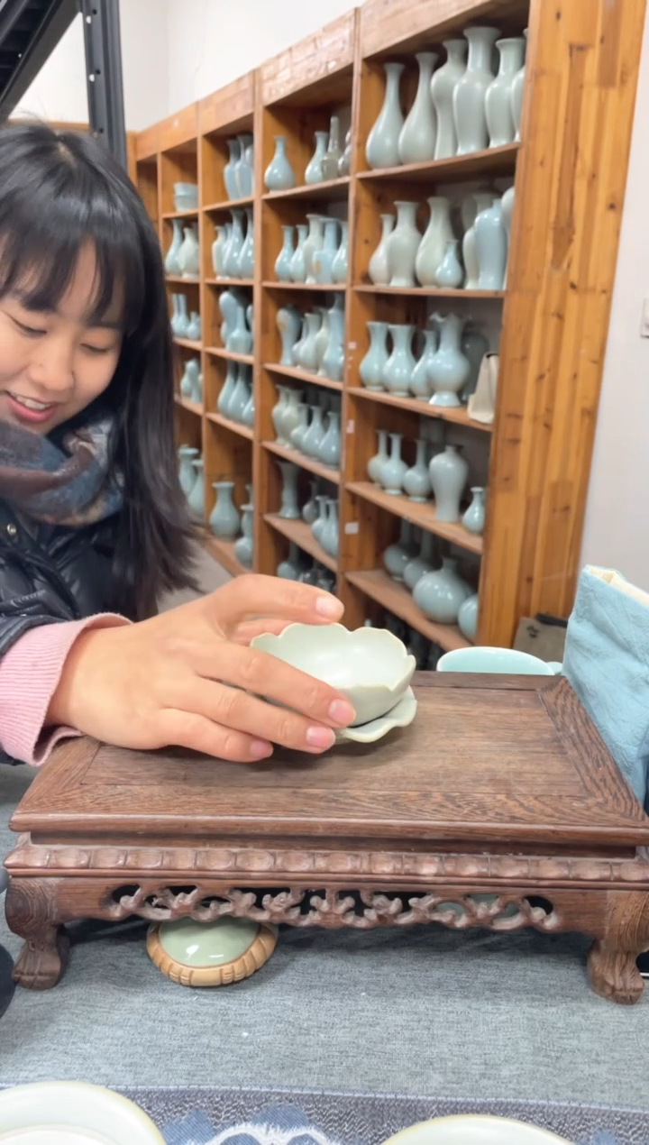 【闪购商品】瓷片月白釉 莲花茶漏微瑕