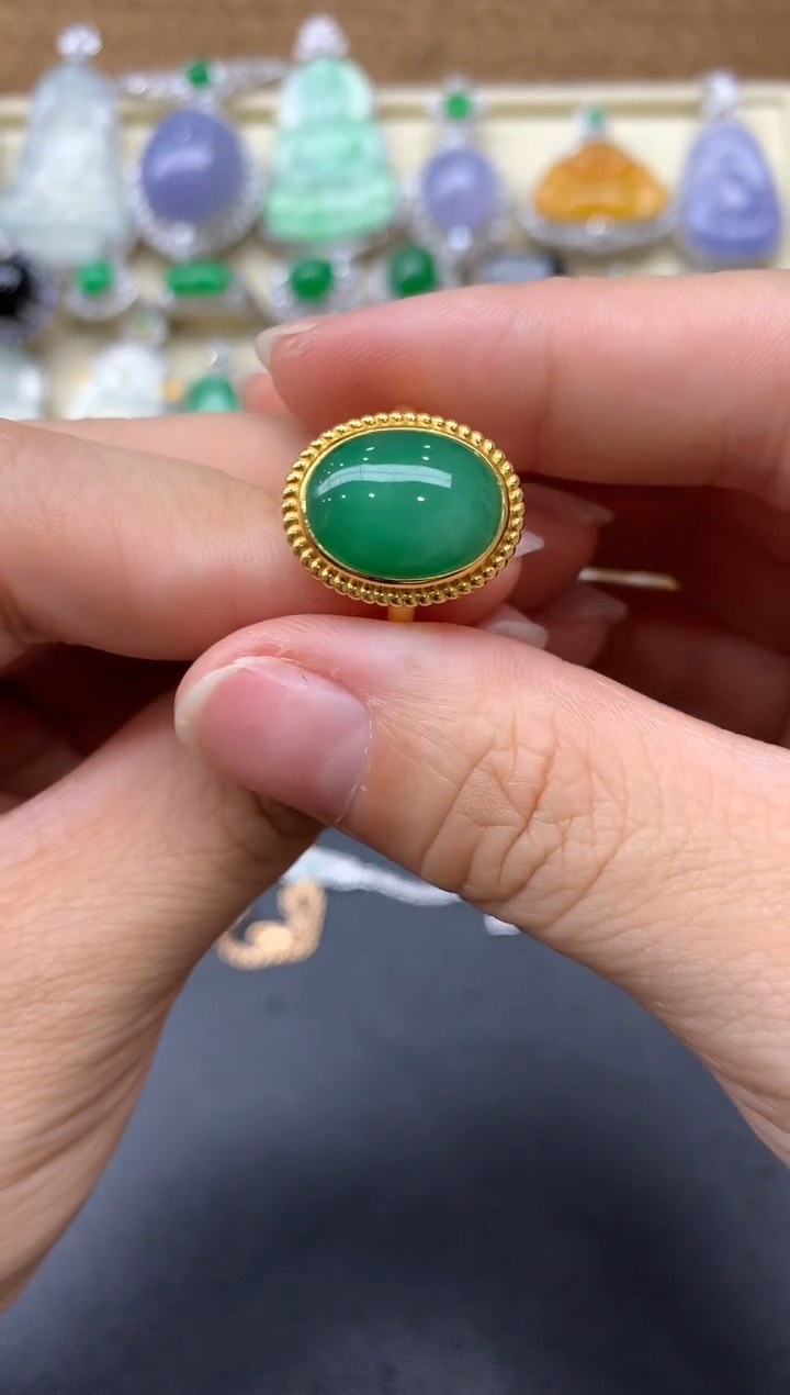 【闪购商品】翡翠戒指18K金镶嵌223-中国好珍宝