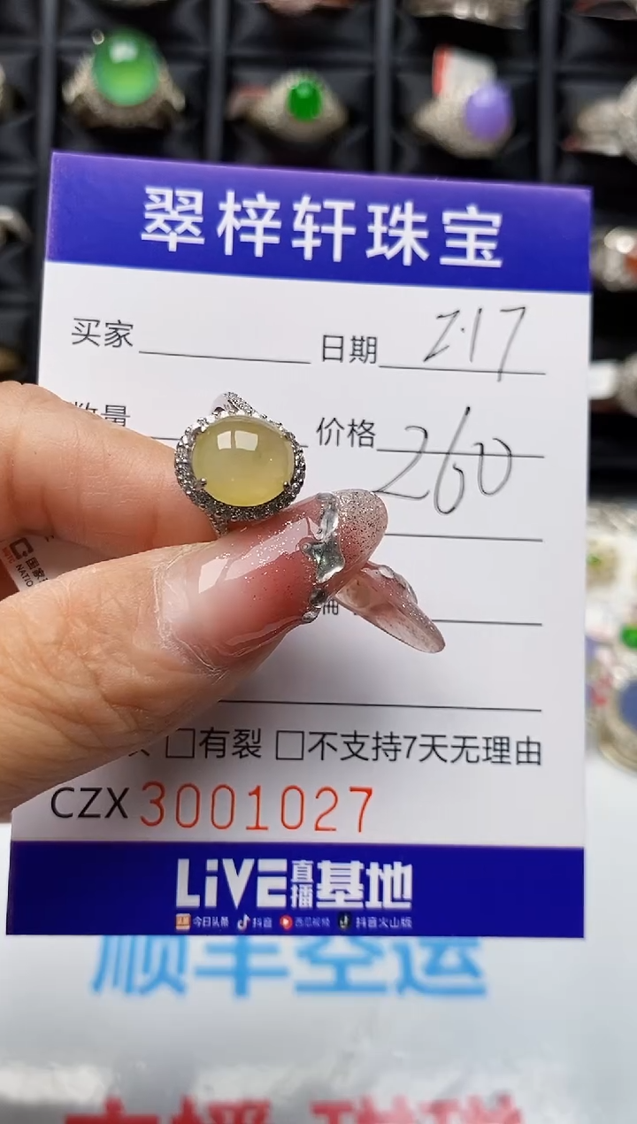 【闪购商品】翡翠戒指银S925镶嵌1027