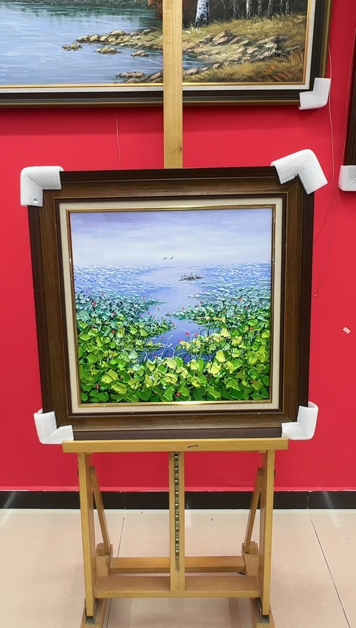 【闪购商品】绘画梁静-50*50-荷塘油画