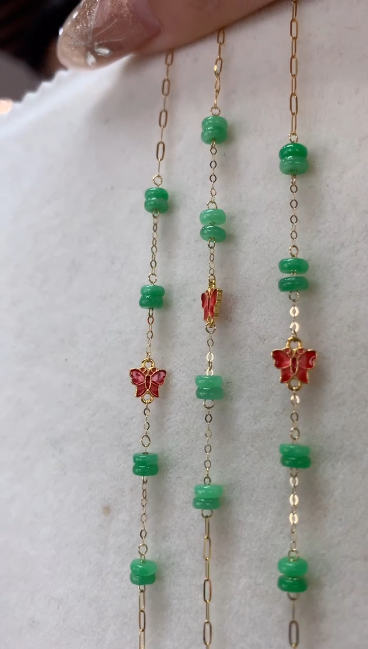 【闪购商品】翡翠手链18K金镶嵌手链多样性发货1件