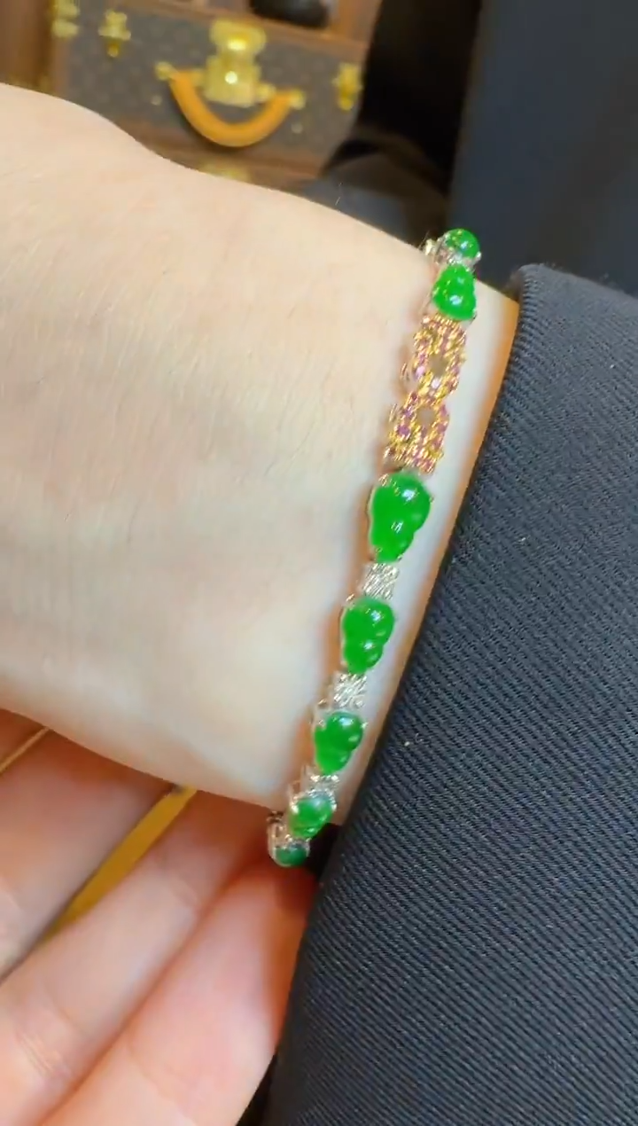【闪购商品】翡翠手链18K金镶嵌多样性团购发一件