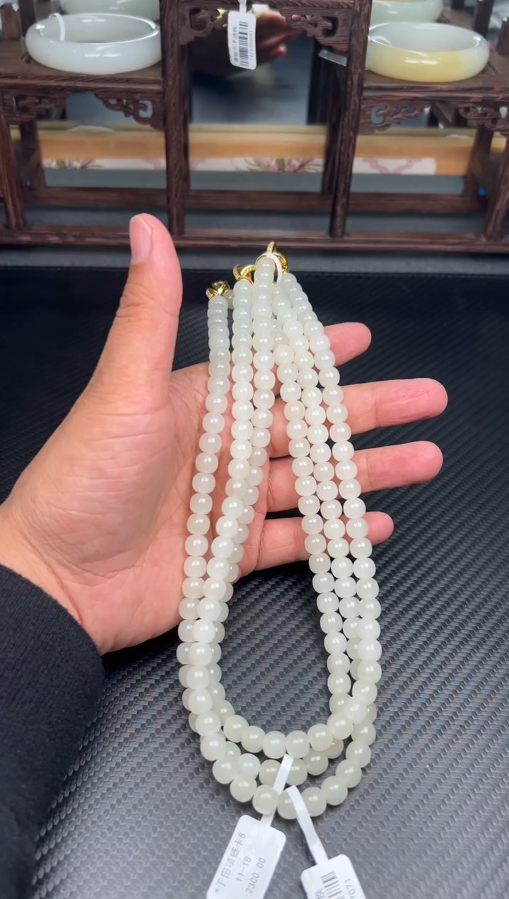 项链未镶嵌和田玉于田微色差卡8妈妈链多样性发货拍一发一