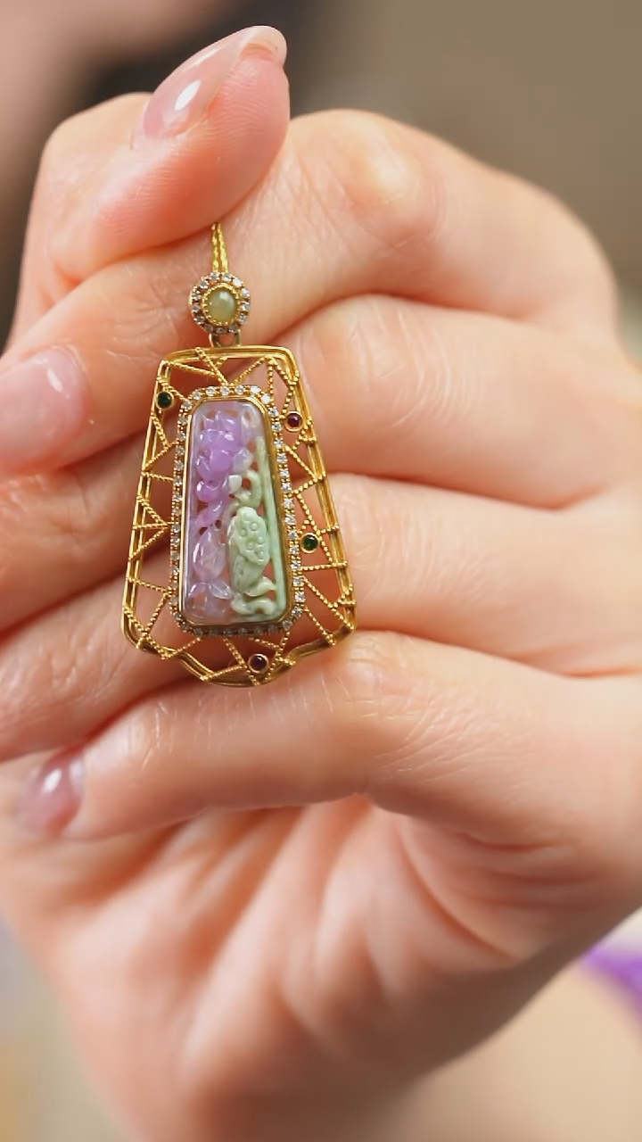 苏纪石（舒俱来）18K金镶嵌吊坠(不含链)42