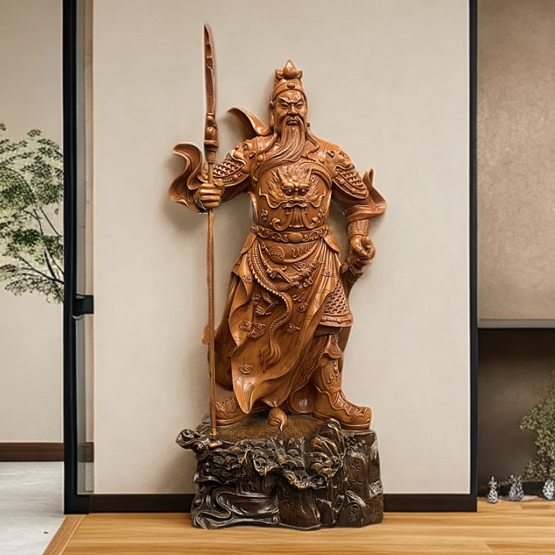 武财神关公居家办公神像客厅桌面工艺品（长37网红家居关公神像
