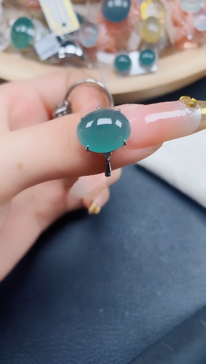 【闪购商品】翡翠戒指银S925镶嵌翡翠