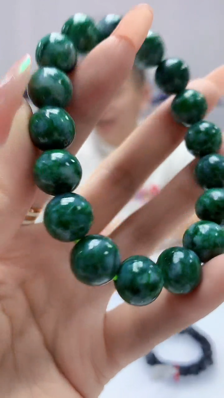 【闪购商品】定制翡翠未镶嵌4812DD-毛货手串61