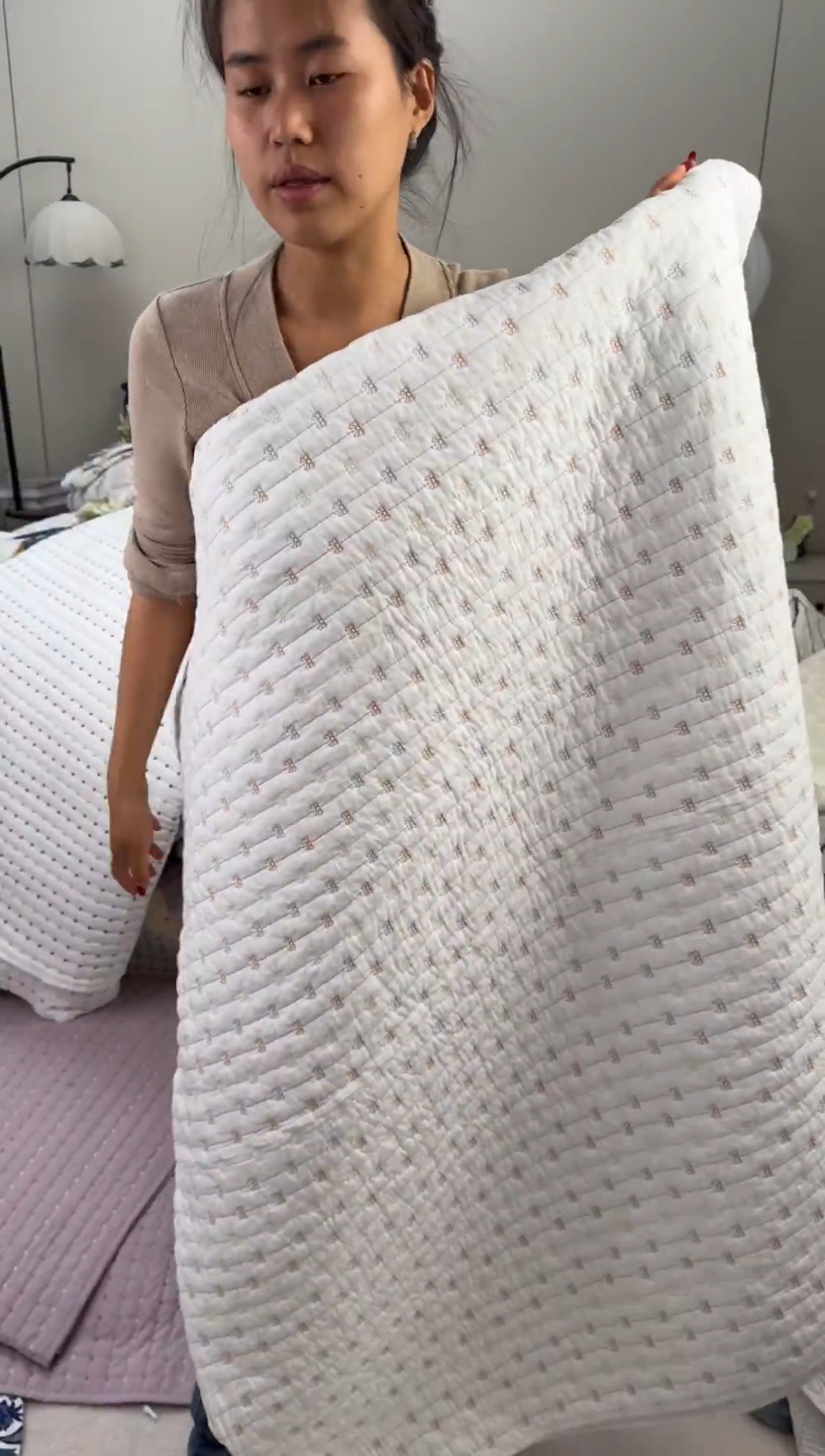 棉纯棉白色蝴蝶绣230*250