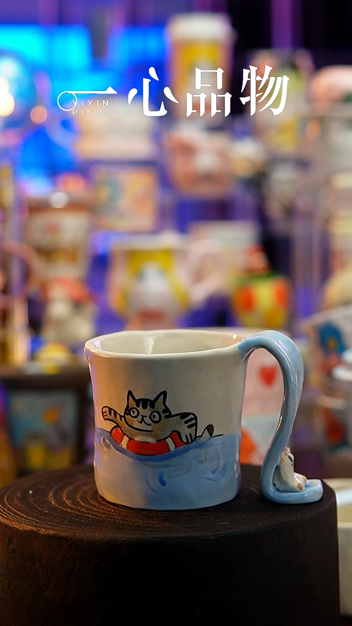 杯子瓷A225景德镇手工手绘杯子摆件