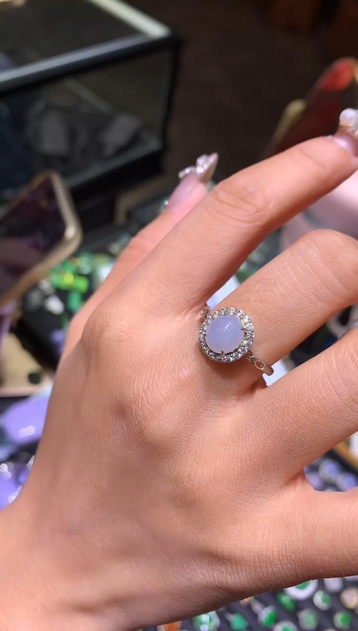 【闪购商品】翡翠吊坠(不含链)银S925镶嵌戒指