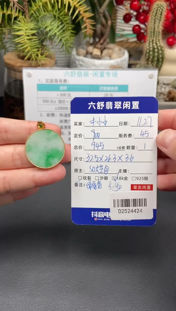 颈饰18K金镶嵌翡翠木****宿D2524424