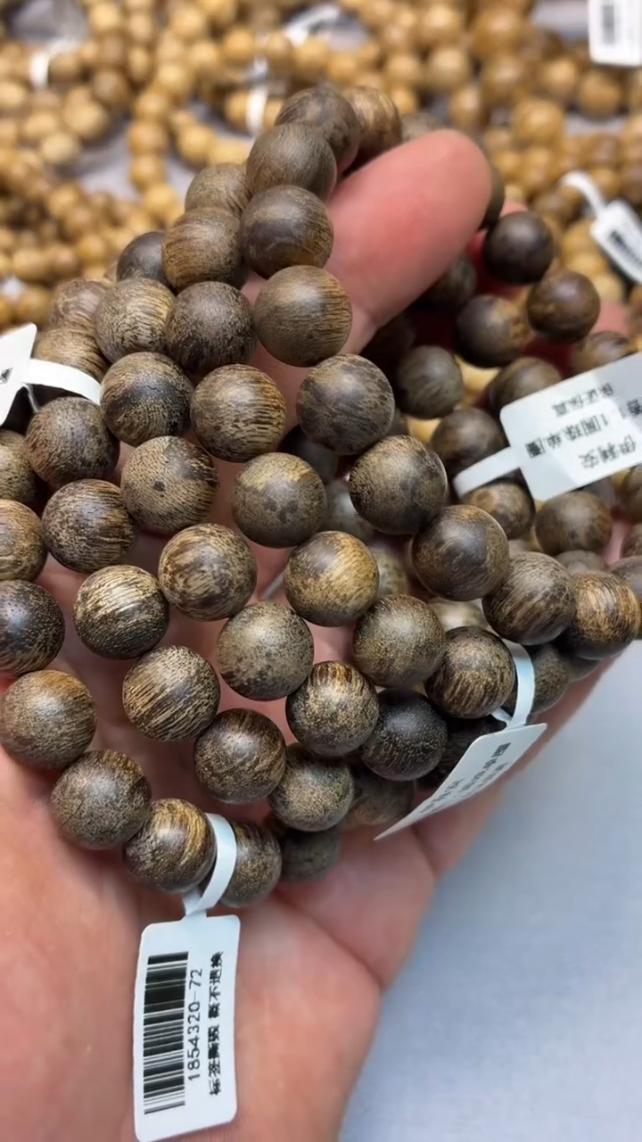 沉香手串 伊利安沉香圆珠单圈1.1多样性发其一