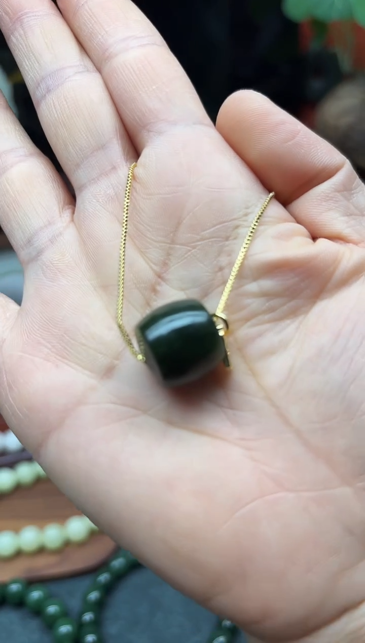 未镶嵌手链和田玉碧玉转运珠  项链