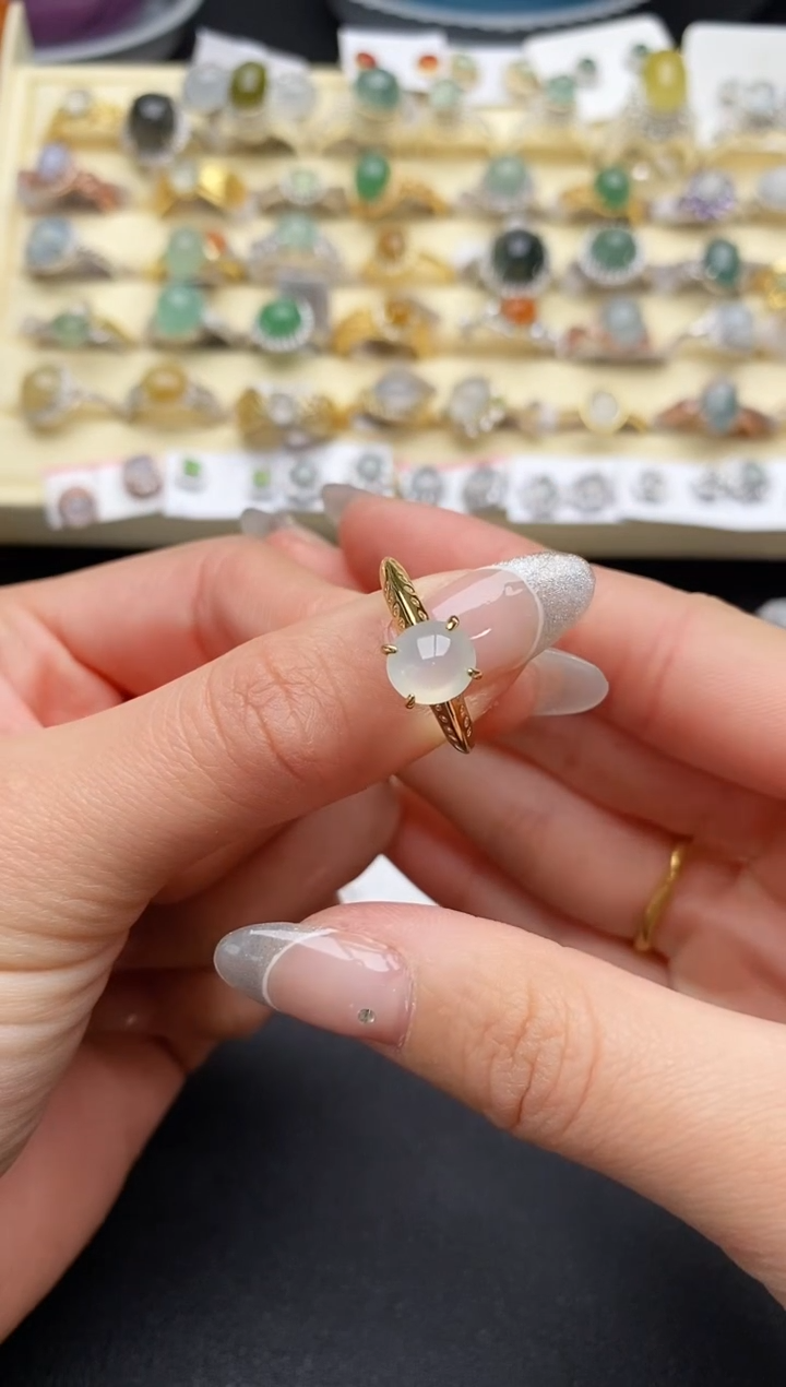 【闪购商品】翡翠戒指银S925镶嵌111111111+9
