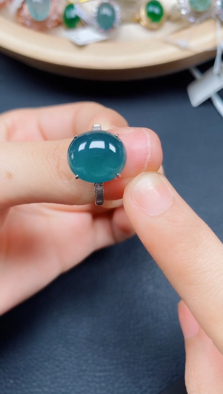 【闪购商品】翡翠戒指银S925镶嵌翡翠