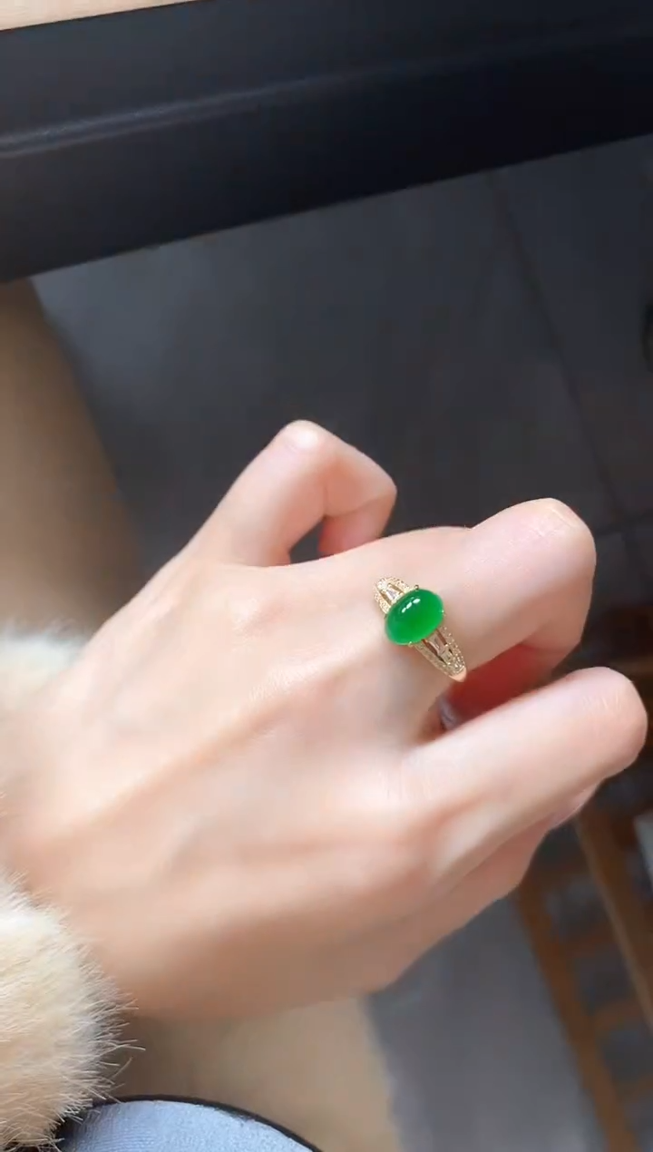 银S925镶嵌戒指翡翠51151
