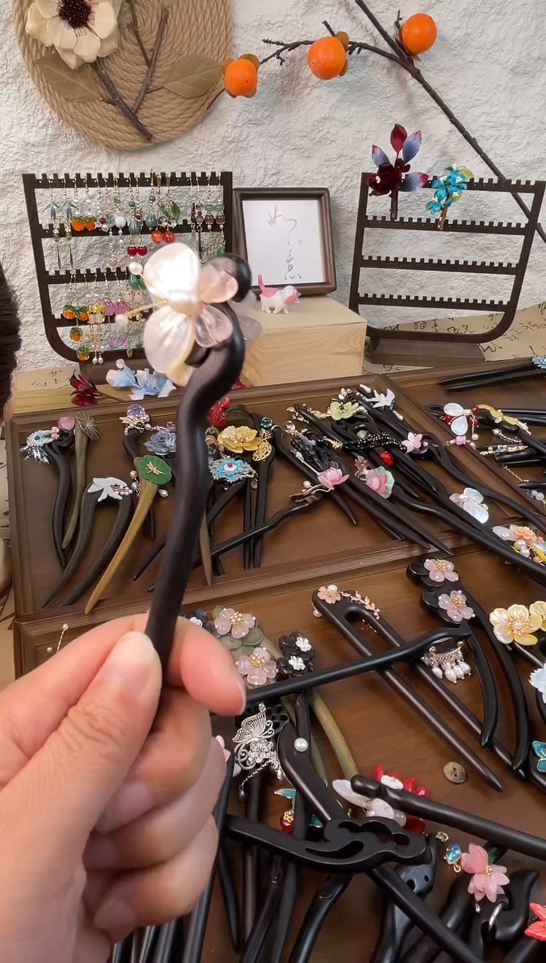 非金属木质15厘米黑檀木发簪