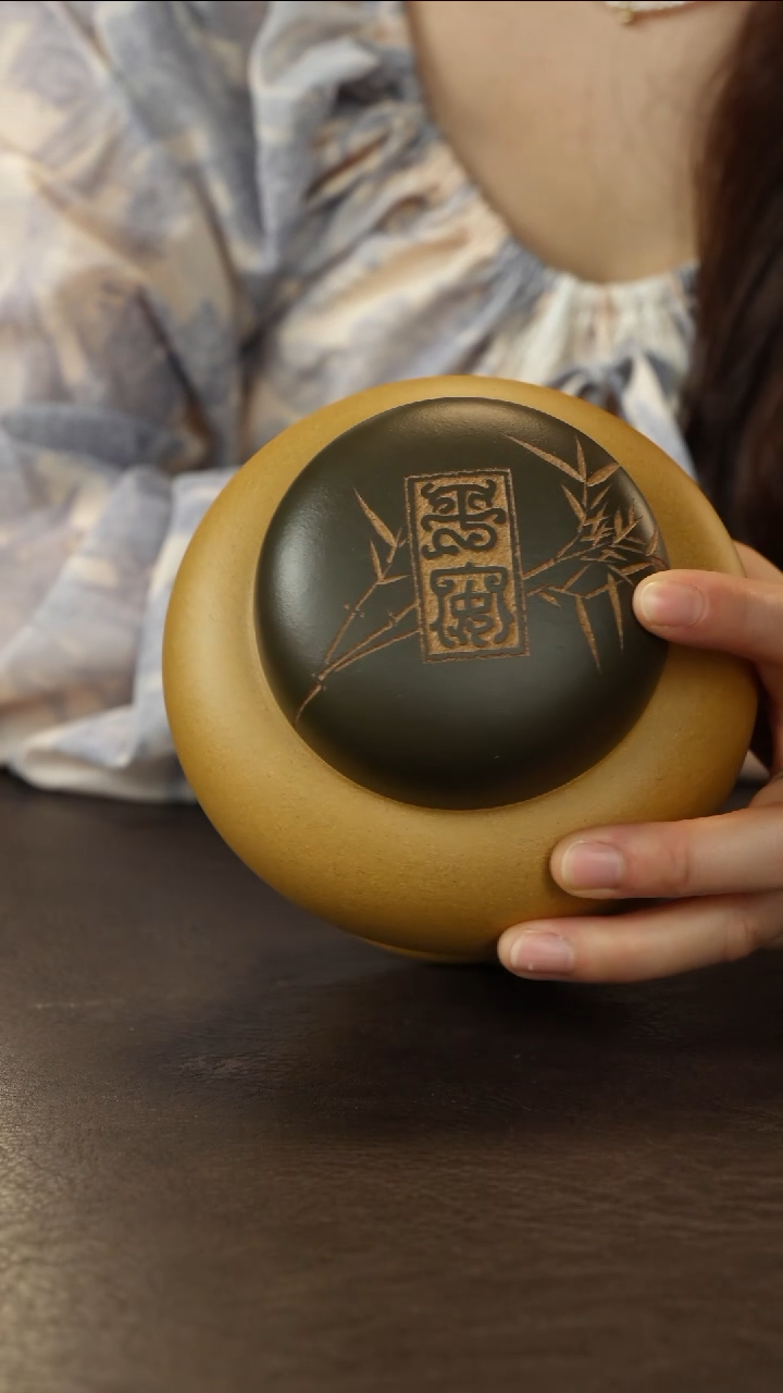 紫砂茶叶罐平安 段泥粉绿泥将军罐大号200g