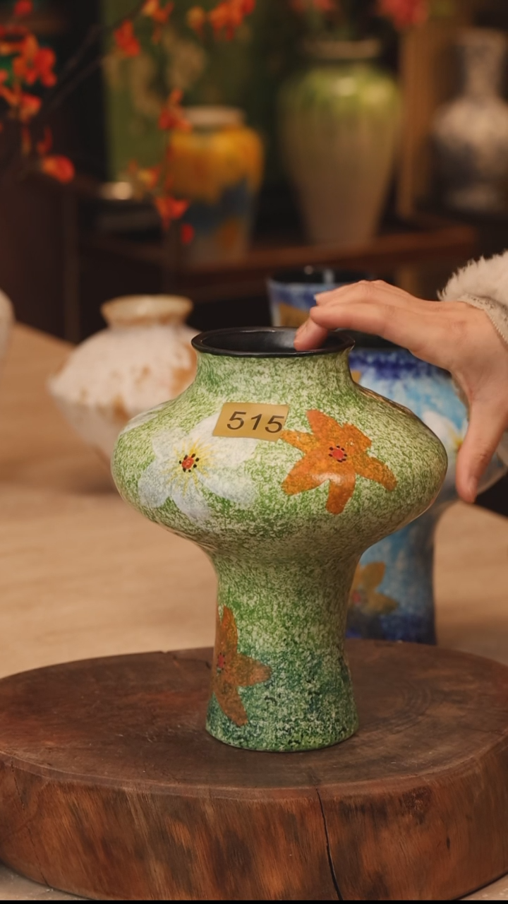 陶瓷515景德镇设计师手作花器摆件侘寂风