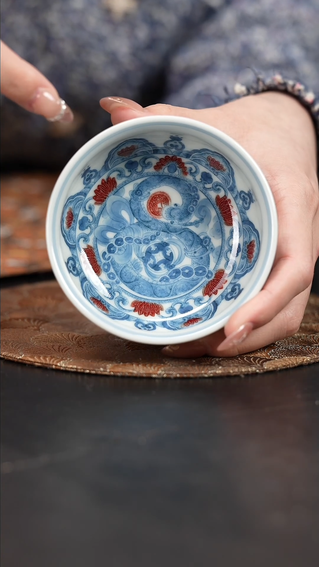 【闪购商品】杯屹朴堂青花釉里红腰缠