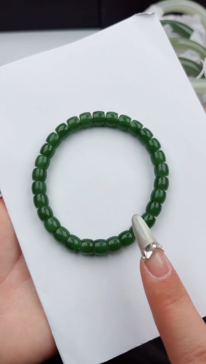 【闪购商品】和田玉手串未镶嵌0111微色差T碧玉