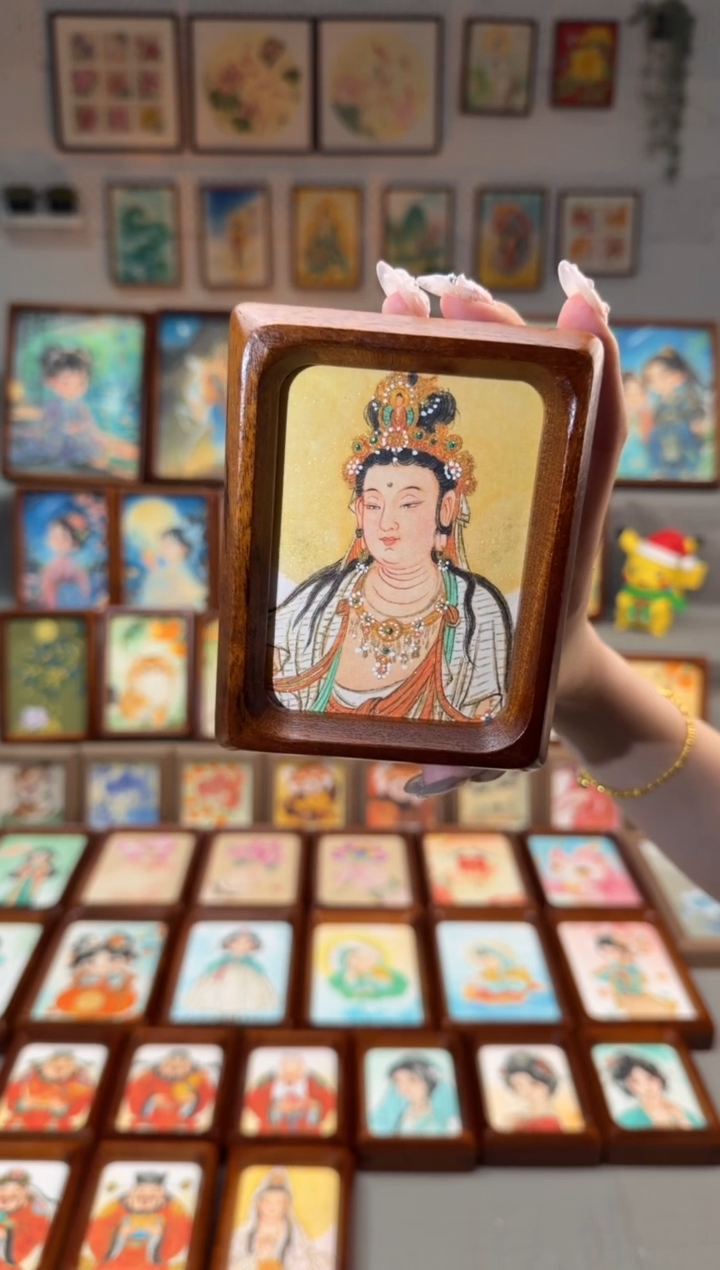 国画自在观音 手绘国画4
