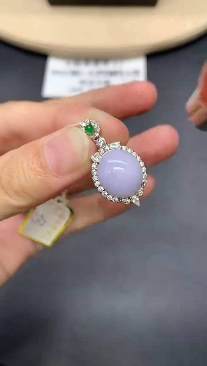 翡翠银S925镶嵌吊坠(不含链)蛋面 【无服务费】