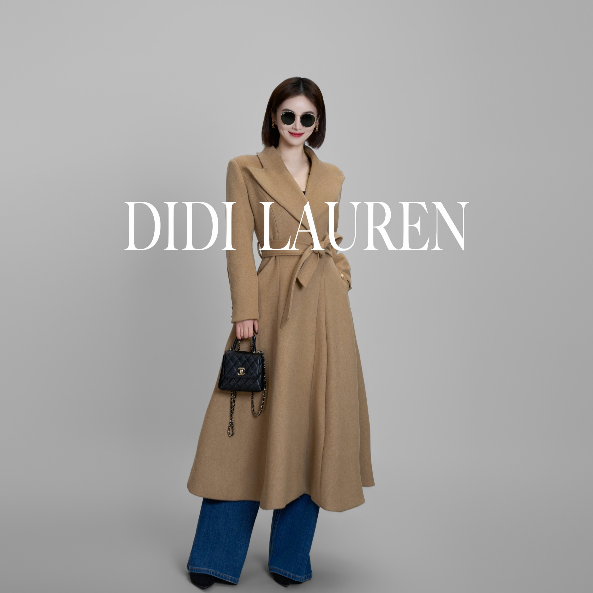 DIDI LAUREN“林肯公园”经典大气高奢款赫本风羊毛混纺毛呢大衣