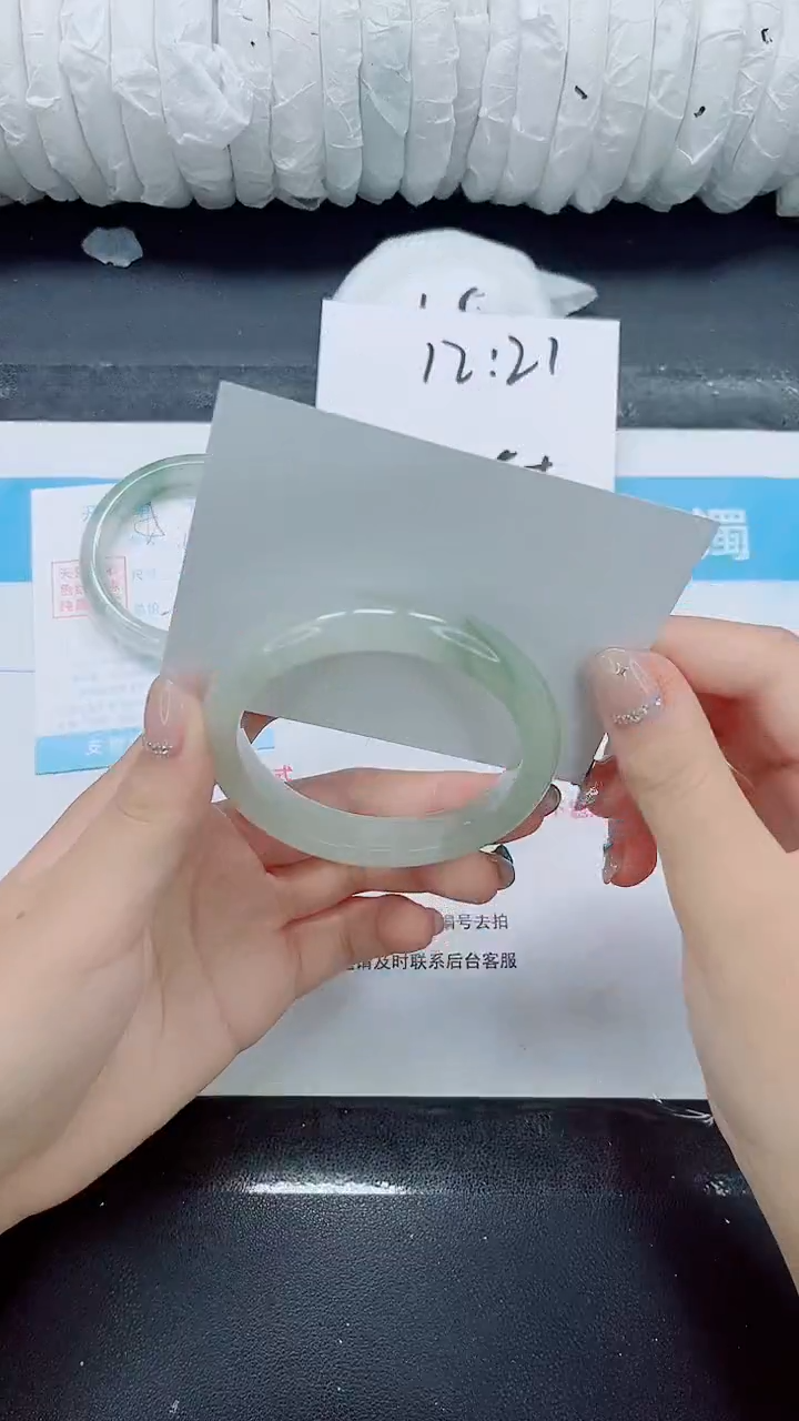 石英质玉手镯未镶嵌0256-圈口58
