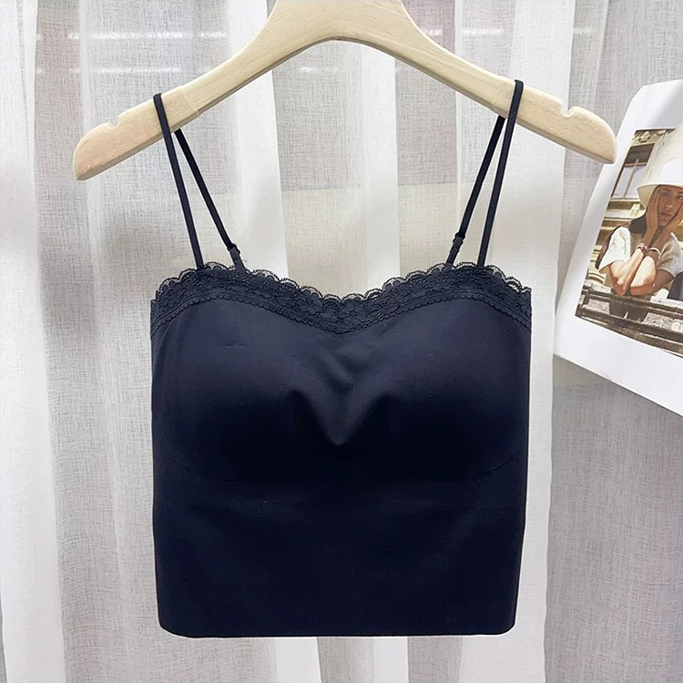 吊带背心式抹胸文胸 聚拢防走光无痕无钢带胸垫吊带美背