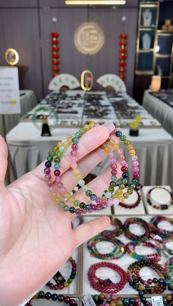 未镶嵌老矿碧玺单圈手串5mm+碧玺hon多样性发货一条