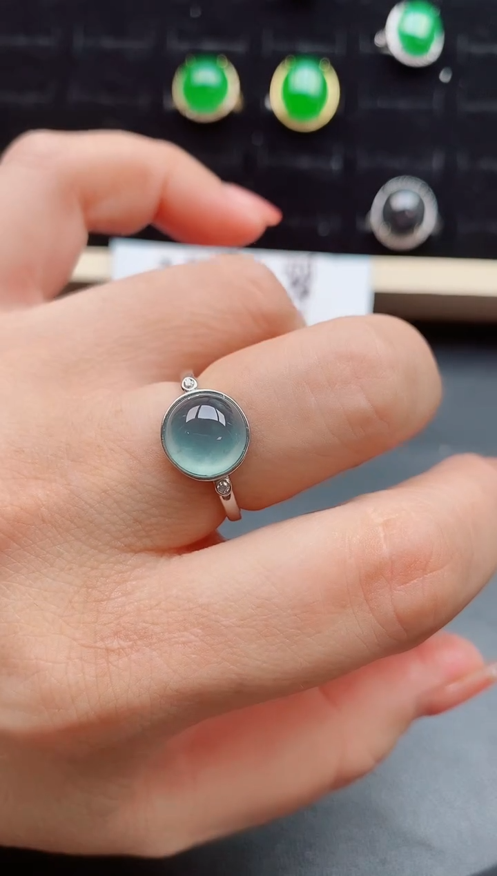 【闪购商品】翡翠戒指银S925镶嵌080580