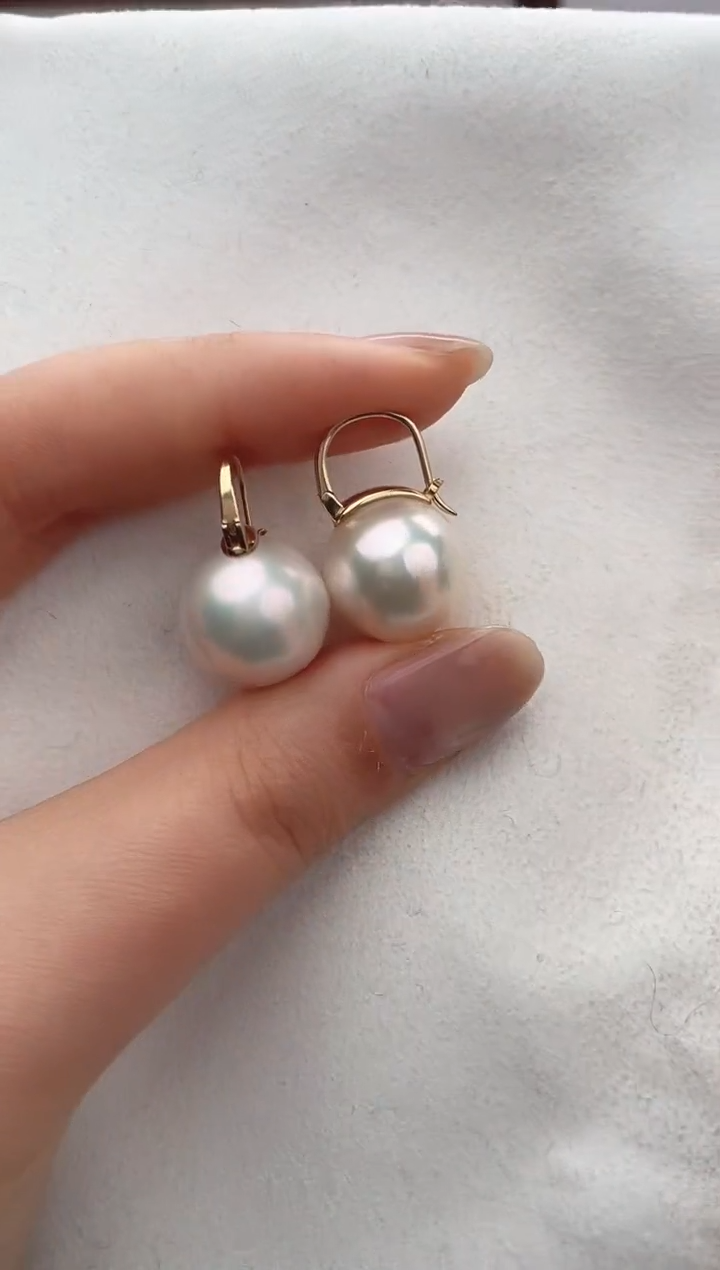 【闪购商品】淡水珍珠耳饰18K金镶嵌1