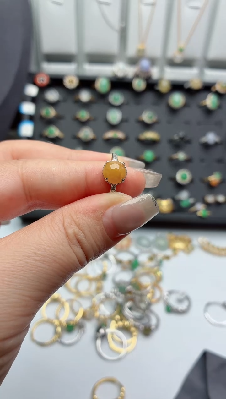银S925镶嵌戒指翡翠.