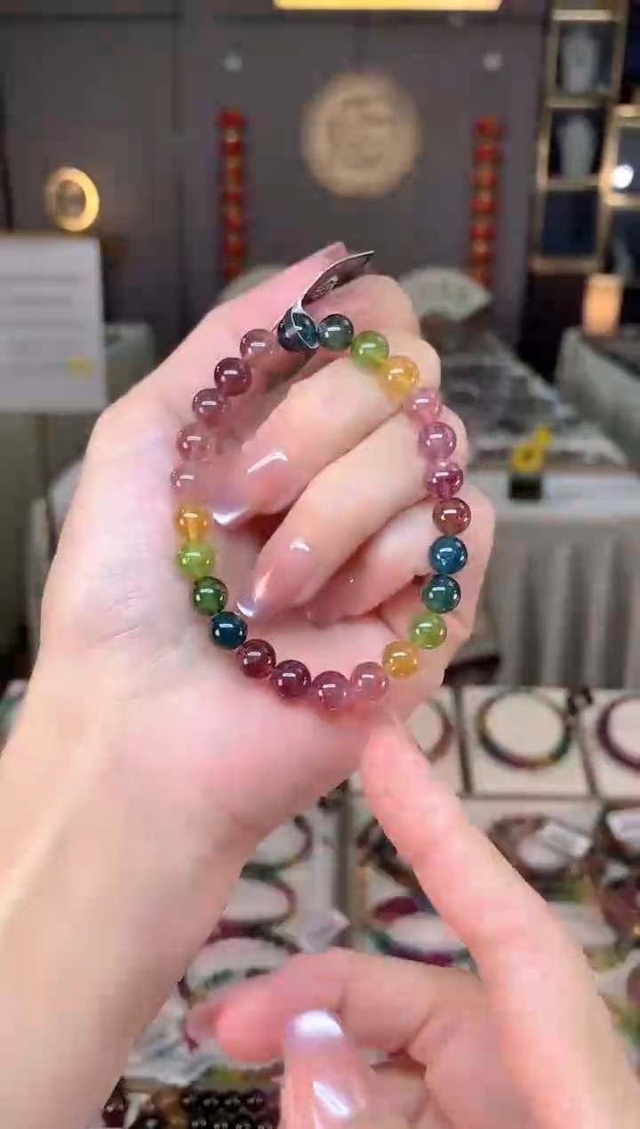 未镶嵌收藏级老矿碧玺单圈手串7mm+碧玺hon多样性发货一条