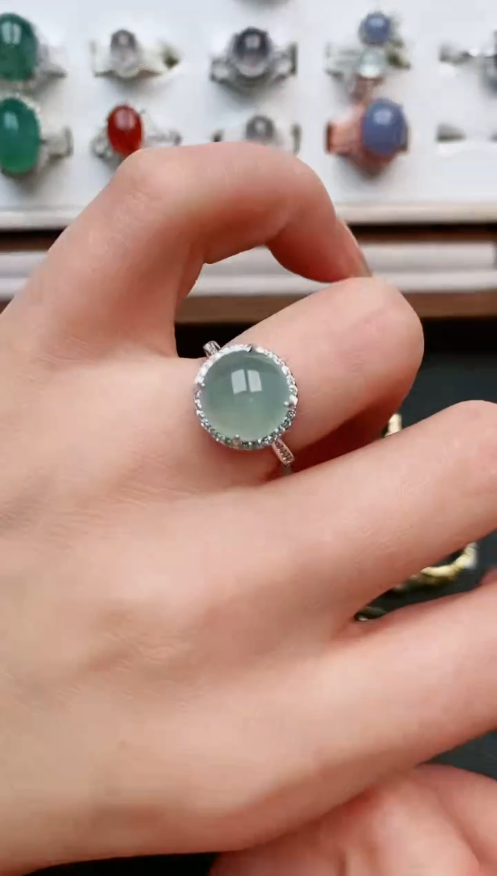 【闪购商品】翡翠戒指银S925镶嵌....