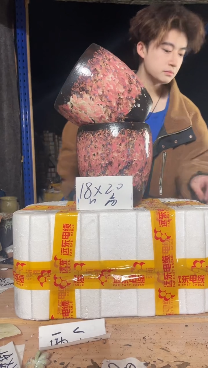 紫砂花盆宜兴紫砂粗陶花盆18*20