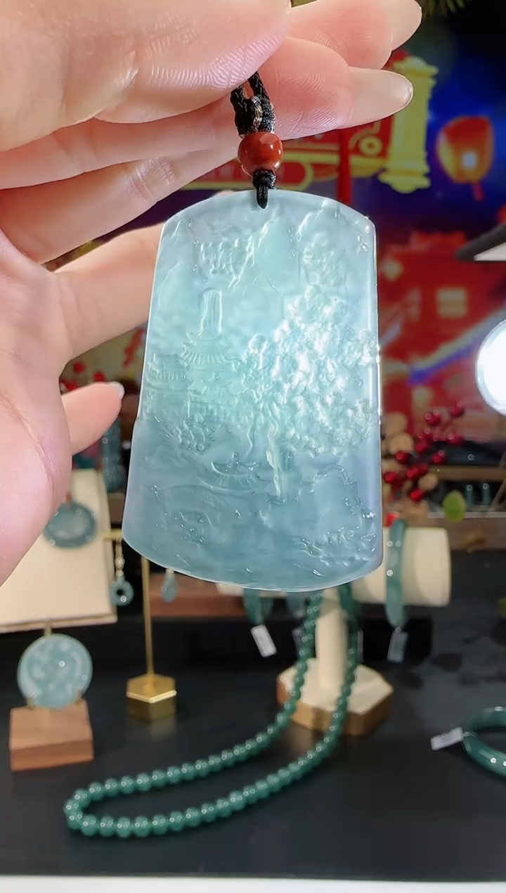 【闪购商品】翡翠颈饰未镶嵌山水牌多样性发一