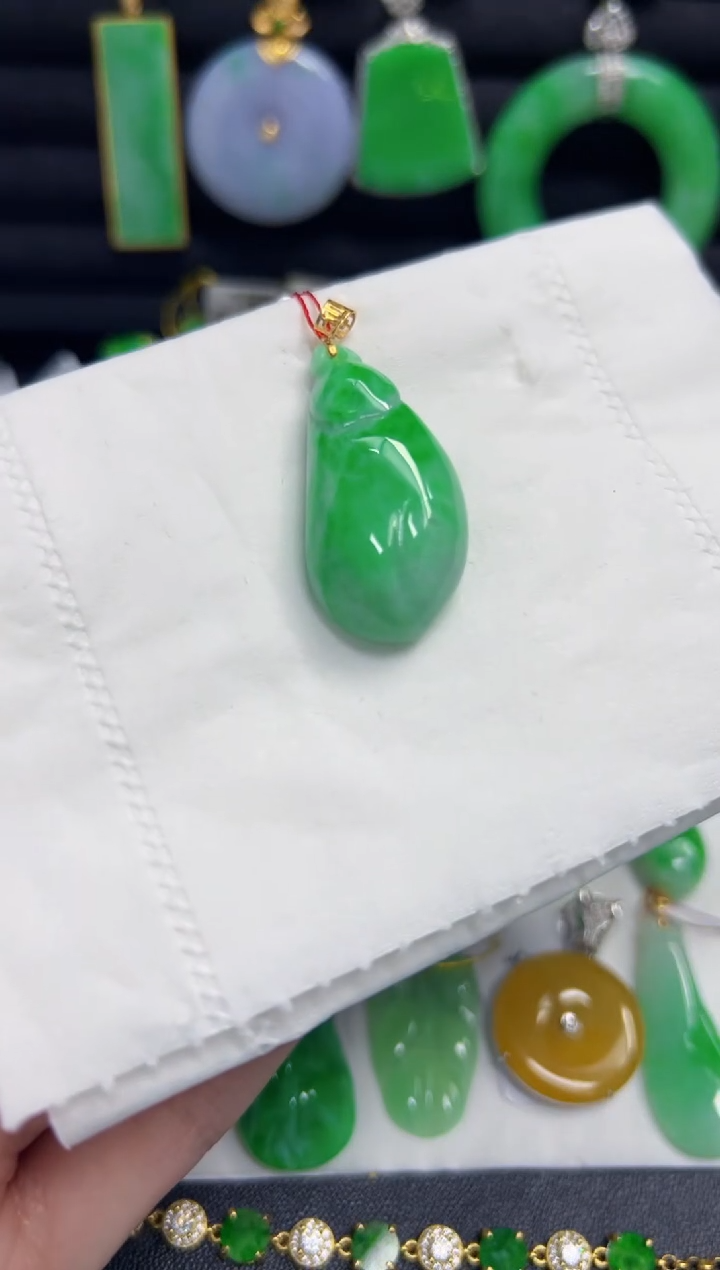 【闪购商品】翡翠颈饰18K金镶嵌Y缅料A货/支持复检/一件