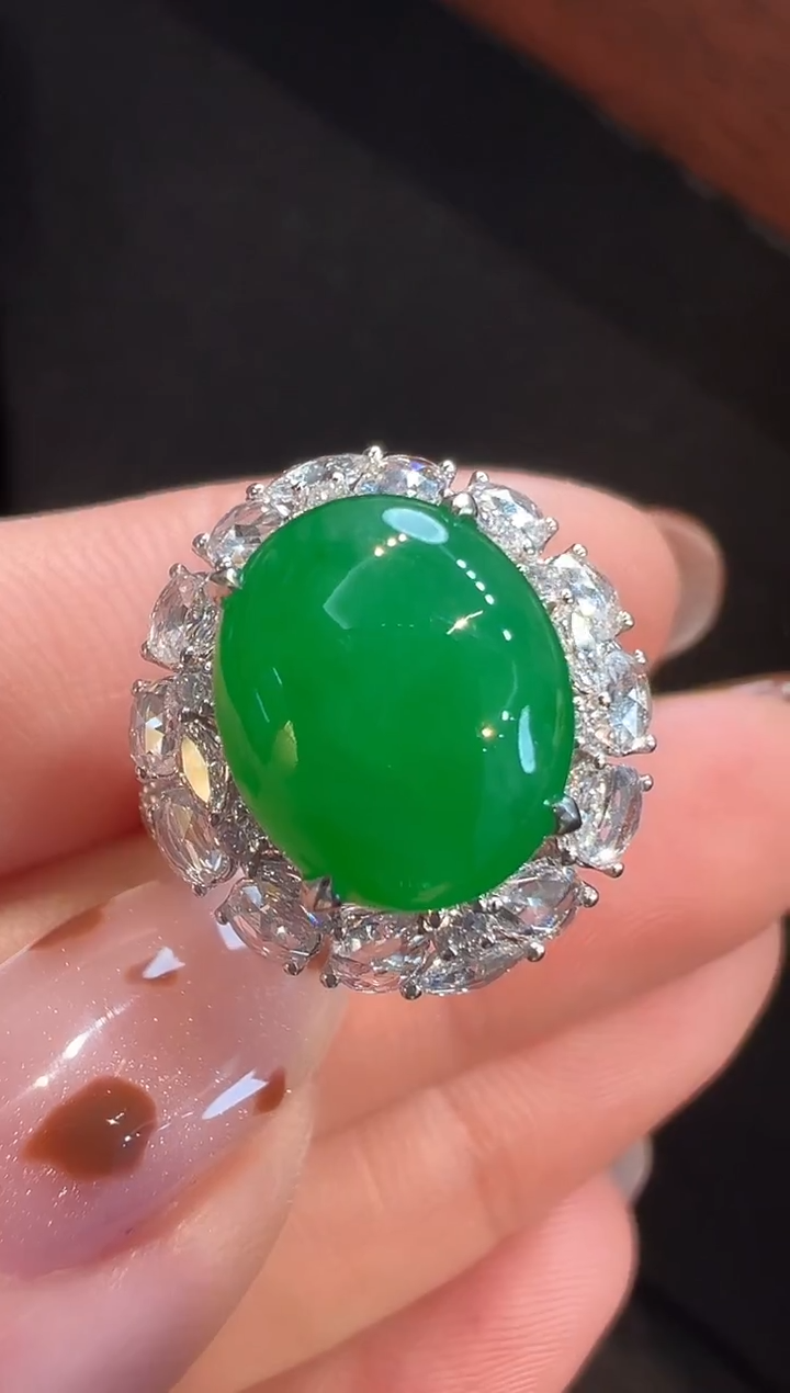 18K金镶嵌戒指翡翠AL6