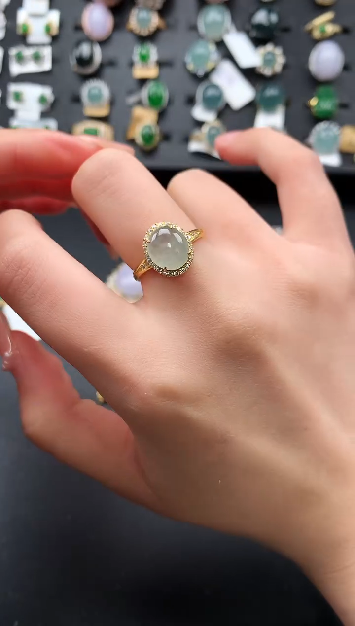 【闪购商品】翡翠戒指银S925镶嵌52141