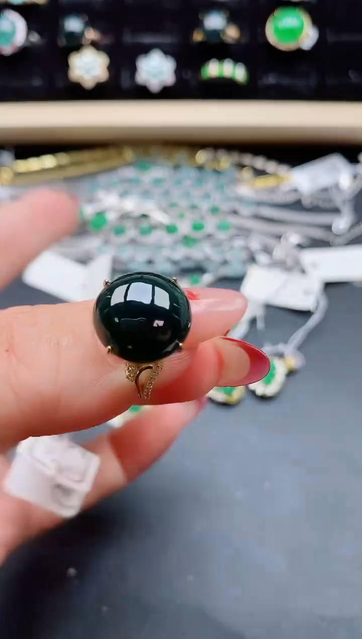 【闪购商品】翡翠戒指银S925镶嵌5080505