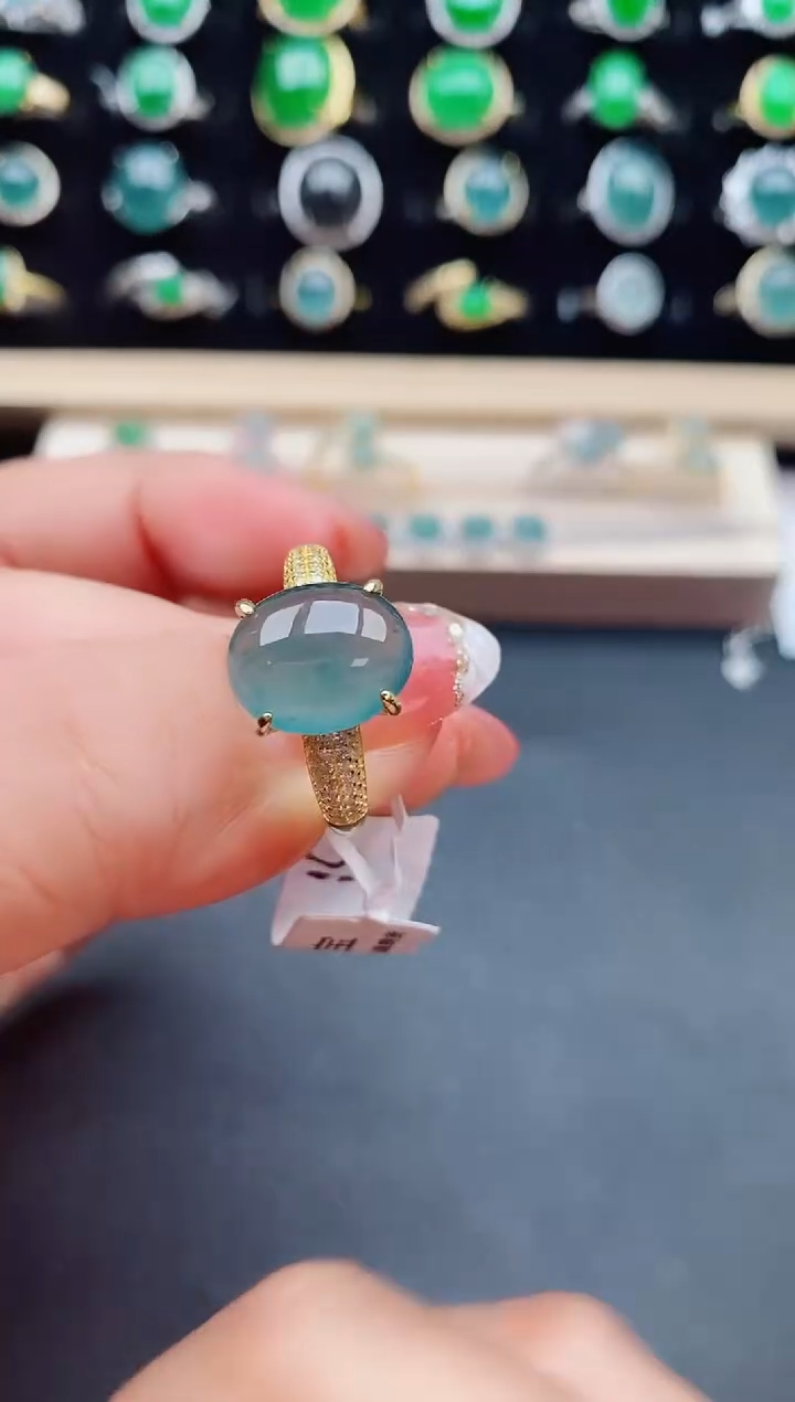 【闪购商品】翡翠戒指银S925镶嵌50800