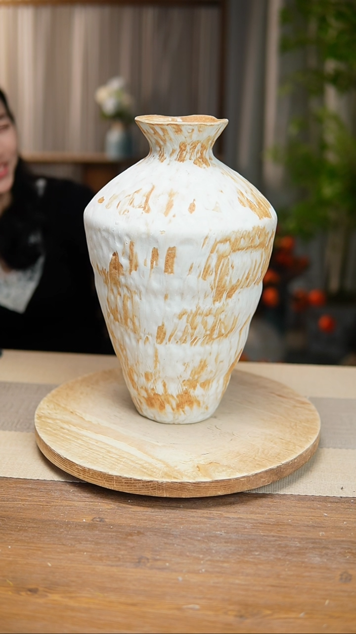 【闪购商品】陶瓷  花器诧寂黄高脚