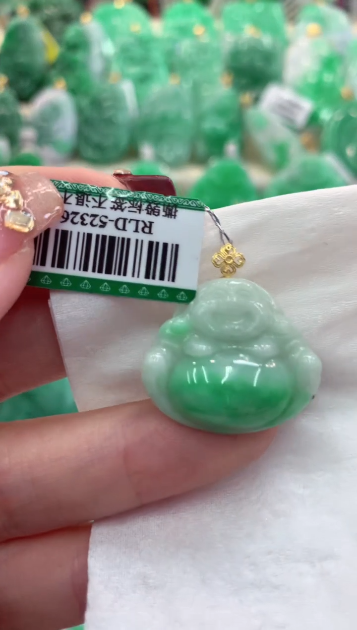 【闪购商品】翡翠吊坠(不含链)18K金镶嵌挂件