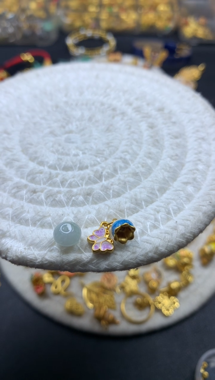 【闪购商品】翡翠颈饰未镶嵌翡翠配件足金 发3件